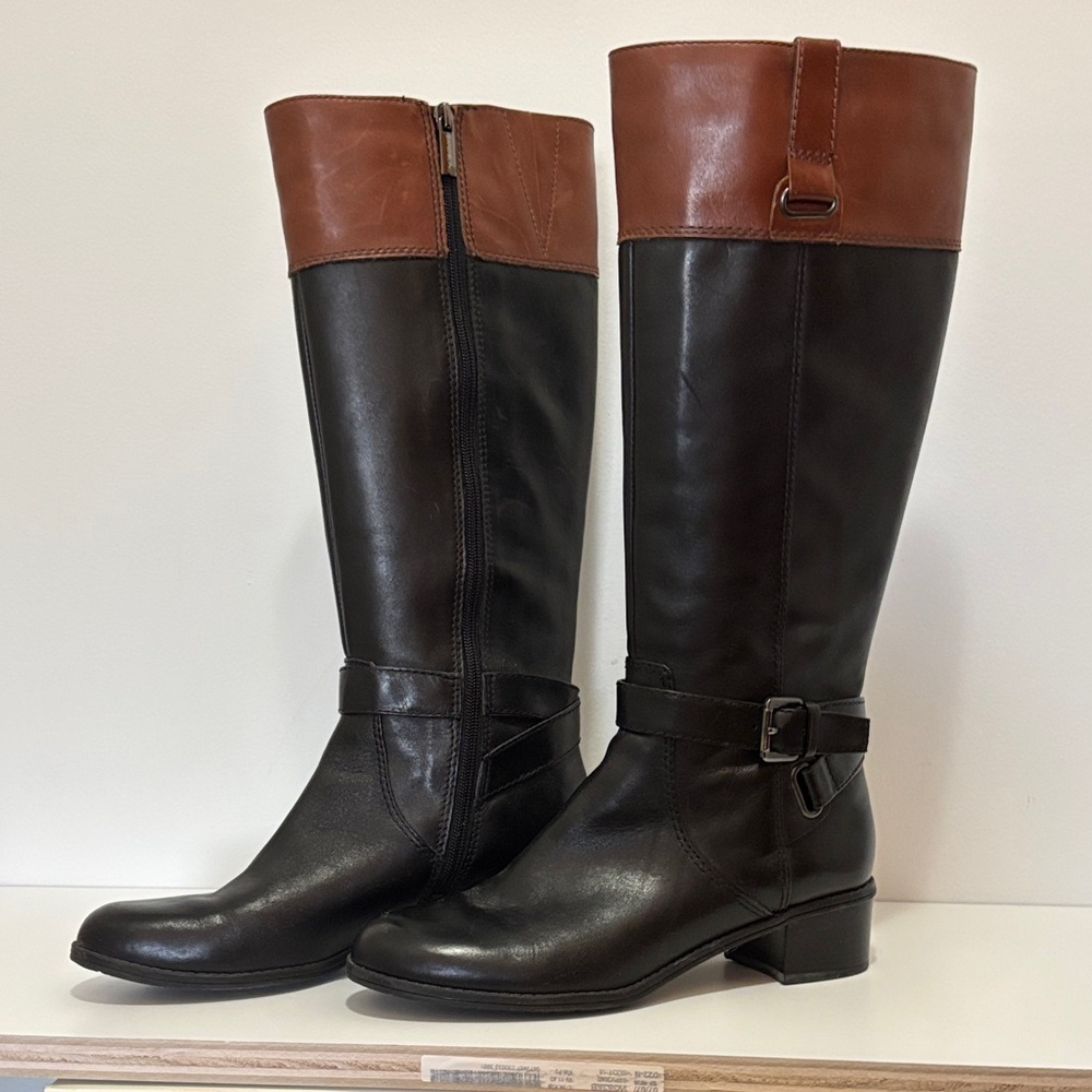 Bandolino Black and Brown Over the Knee Boots